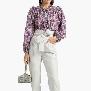 Isabel Marant Noon tie-neck silk-georgette printed blouse